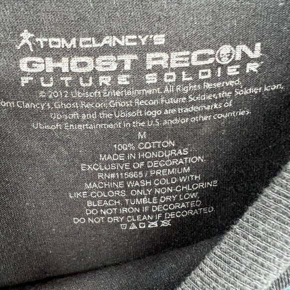 Ghost Recon Future Soldier Women Top Medium Black Blue Tom Clancy Logo Tee Shirt - Picture 4 of 7